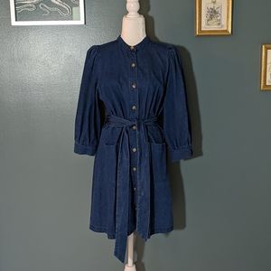 Who What Wear Denim Midi Dress w/ Tie Belt